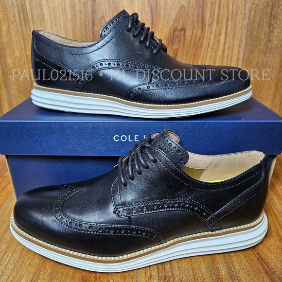 COLE HAAN Men\'s Original Grand Shortwing Oxford ~ Black